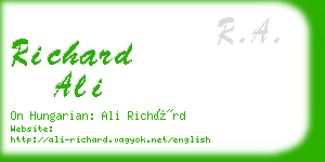 richard ali business card